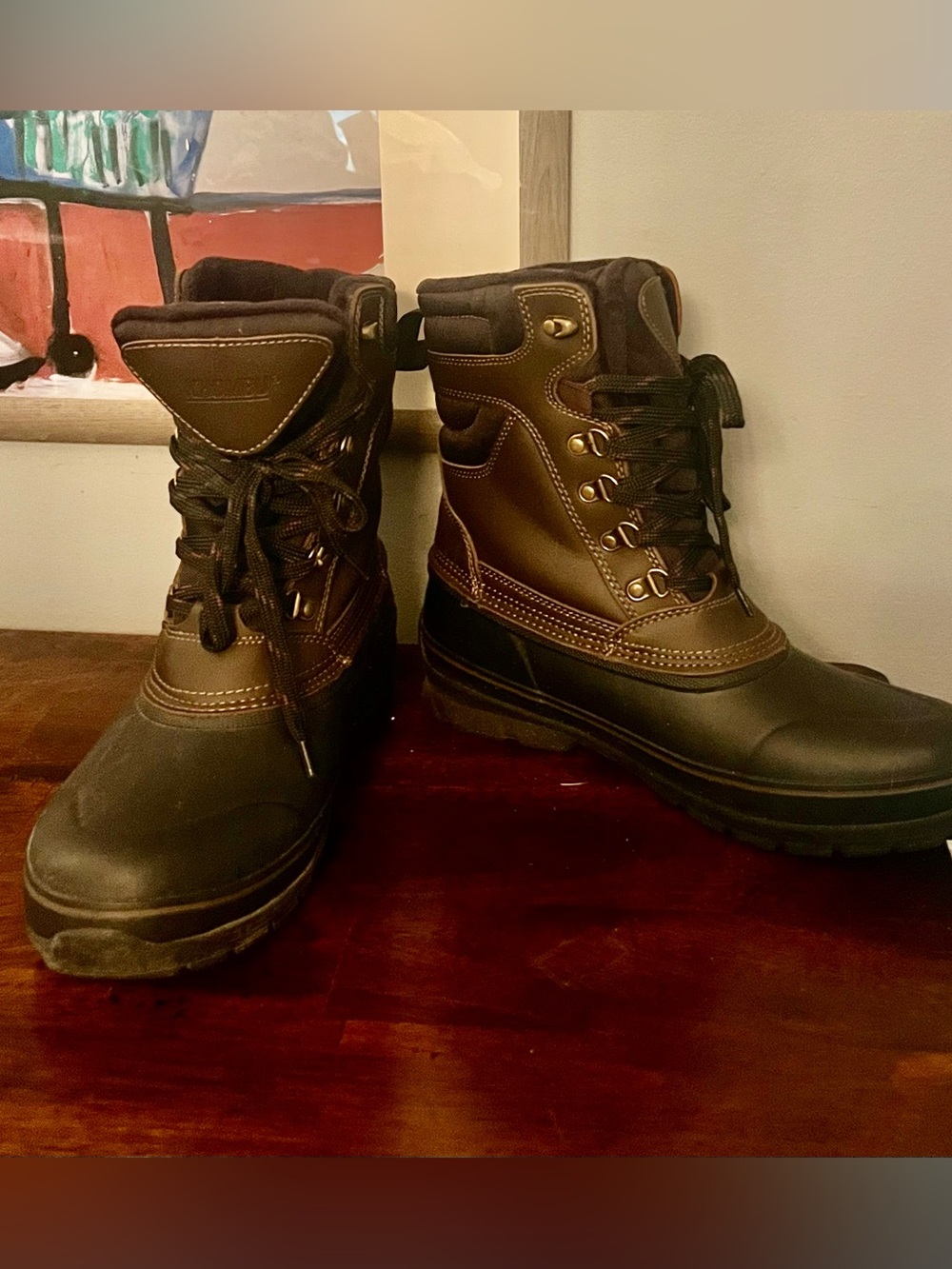 Khombu Men's Waterproof Insulated Leather Winter Duck Boots Size 10